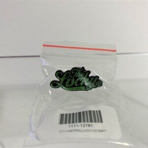 Boston Scally The Lucky Cap Hat Pin Horse Shoe Clover Green Enamel Rubber Backed